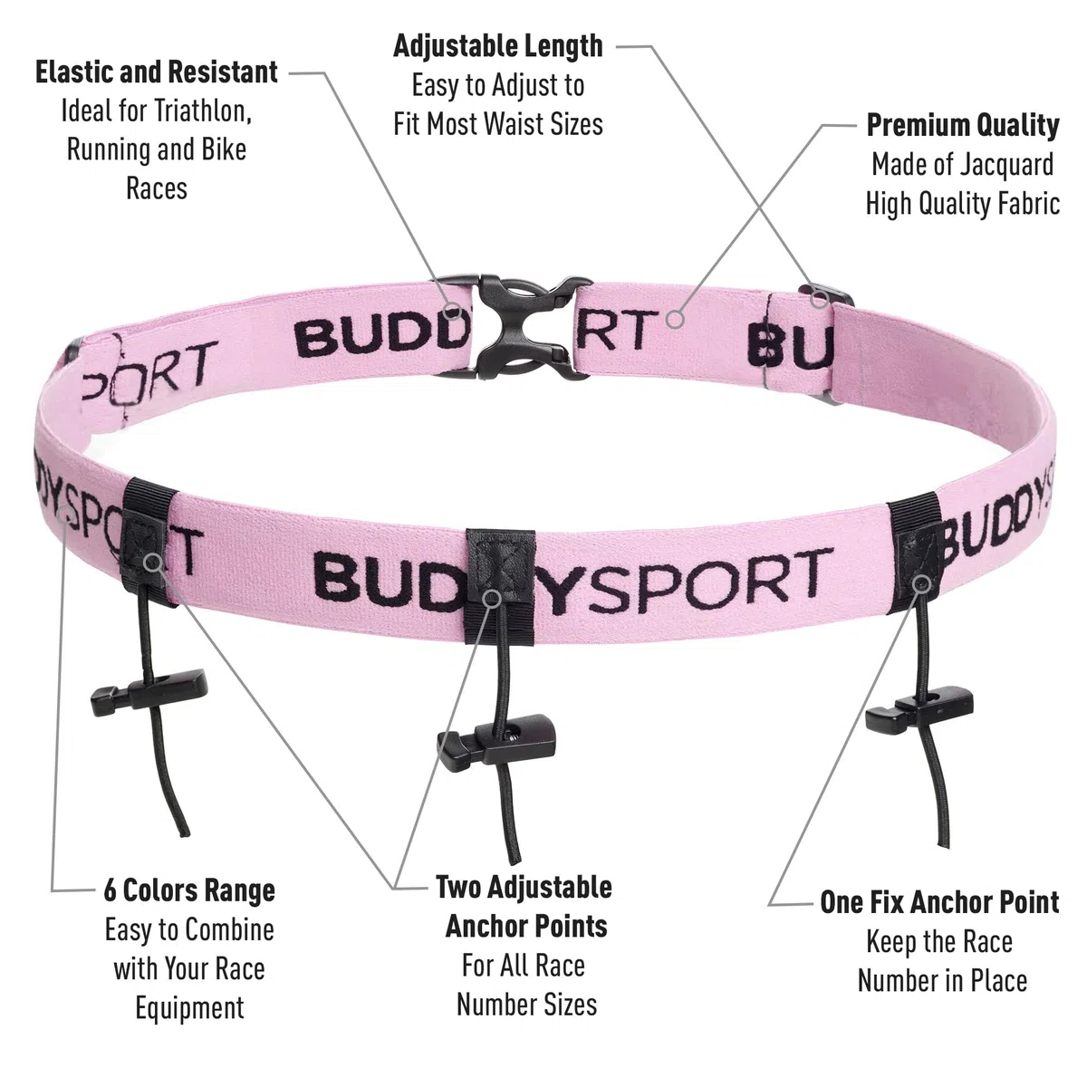 Porte Dossard Ajustable pour Le Triathlon, Le Cyclisme, la Course à Pied, Les Marathon ou d'autres Sports. Ceinture Running Homme et Femme. Entièrement Ajustable et Fonctionnel.