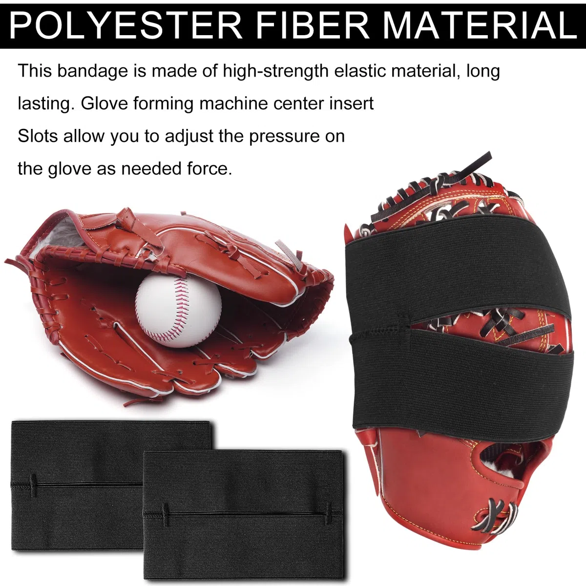 XIHIRCD 4pcs Bande d'Enveloppement de Gants, Élastique Enveloppe de Gants de Softball Facile à Mettre et à Enlever Cadeaux d'Athlète Sangle de Gant de Baseball, Maintient Rapidement la Poche Formée