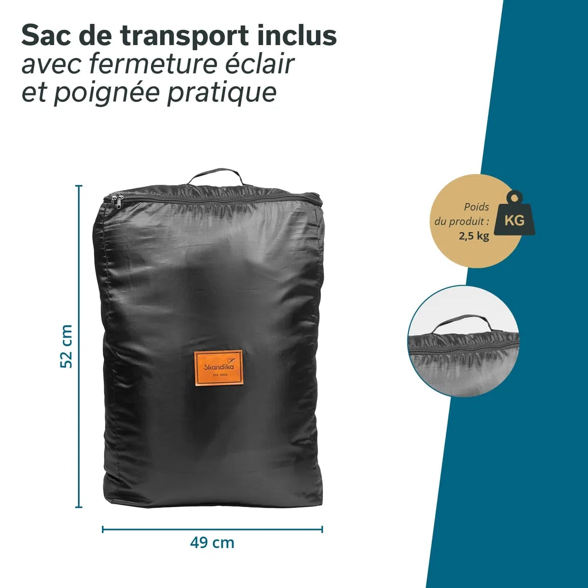 Skandika Tapis de Tente | Tapis d'extérieur en Polaire Softtouch, Robuste & étanche, Sac de Rangement, Couverture de Pique-Nique, Tapis de Sol | Accessoires Camping, Caravane, Balcon (300 x 300 cm)