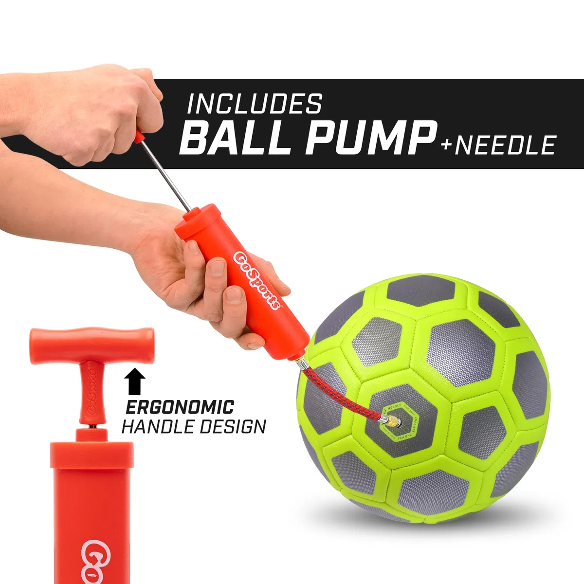GoSports Elite Balles de Futsal – Idéal pour Les Jeux de Futsal en intérieur ou en extérieur ou pour s'entraîner – Choisissez Un ou Six Lots – Comprend Une Pompe