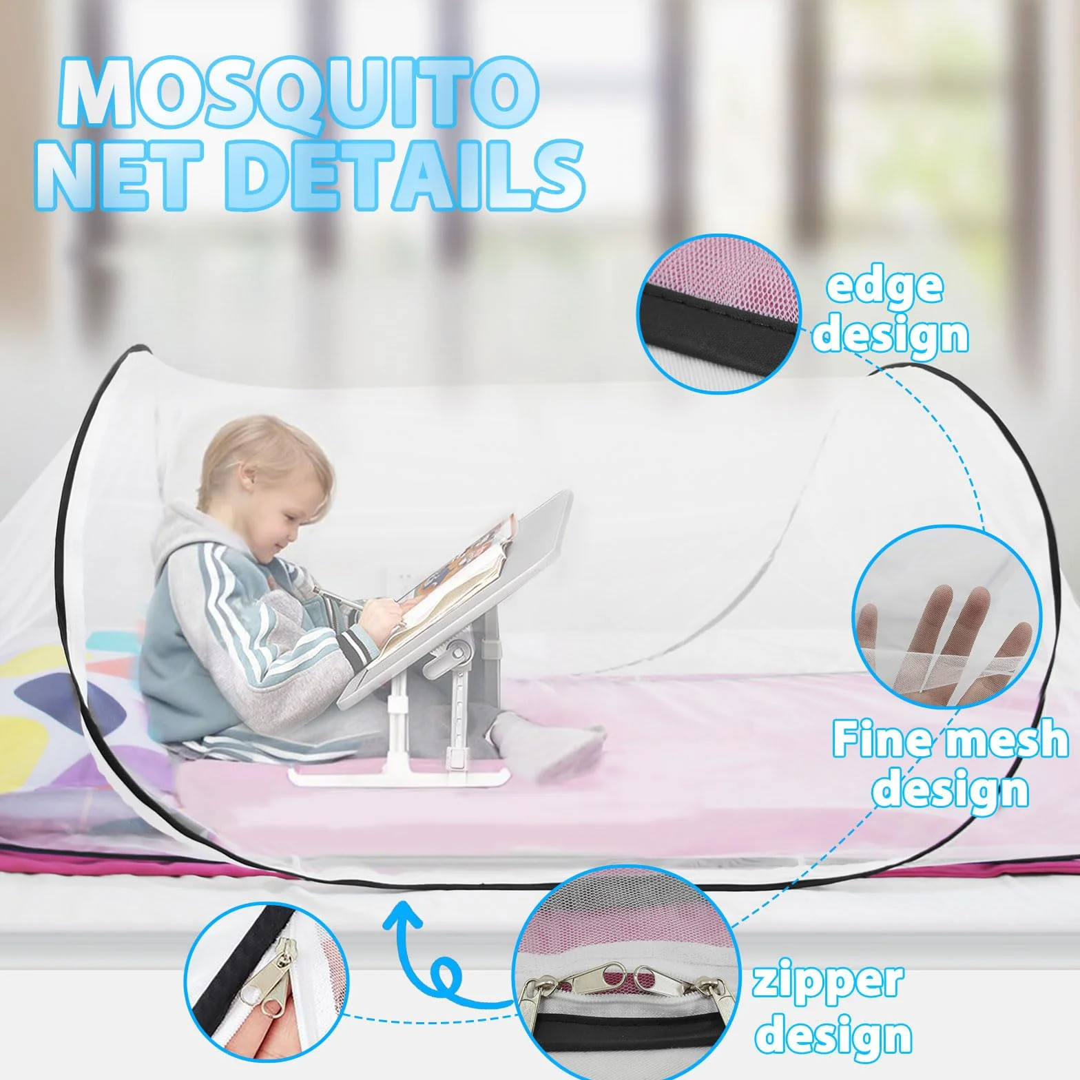 Moustiquaire Pop Up, 200 x 80 x 56 cm Moustiquaire Pliable, Moustiquaire de Camping Portable pour Lit, Voyage, Camping en Plein Air Confortable, Rapide et Portable
