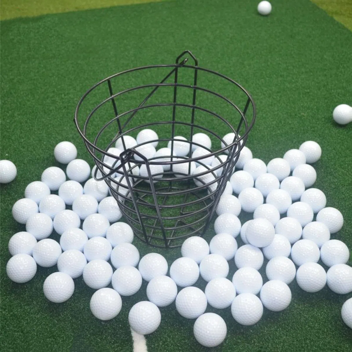 Teksome Panier De Rangement pour Balles De Golf,Conteneur 100 Balles | avec Poignée pour Practice Jardin Parcours Équipement Sportif