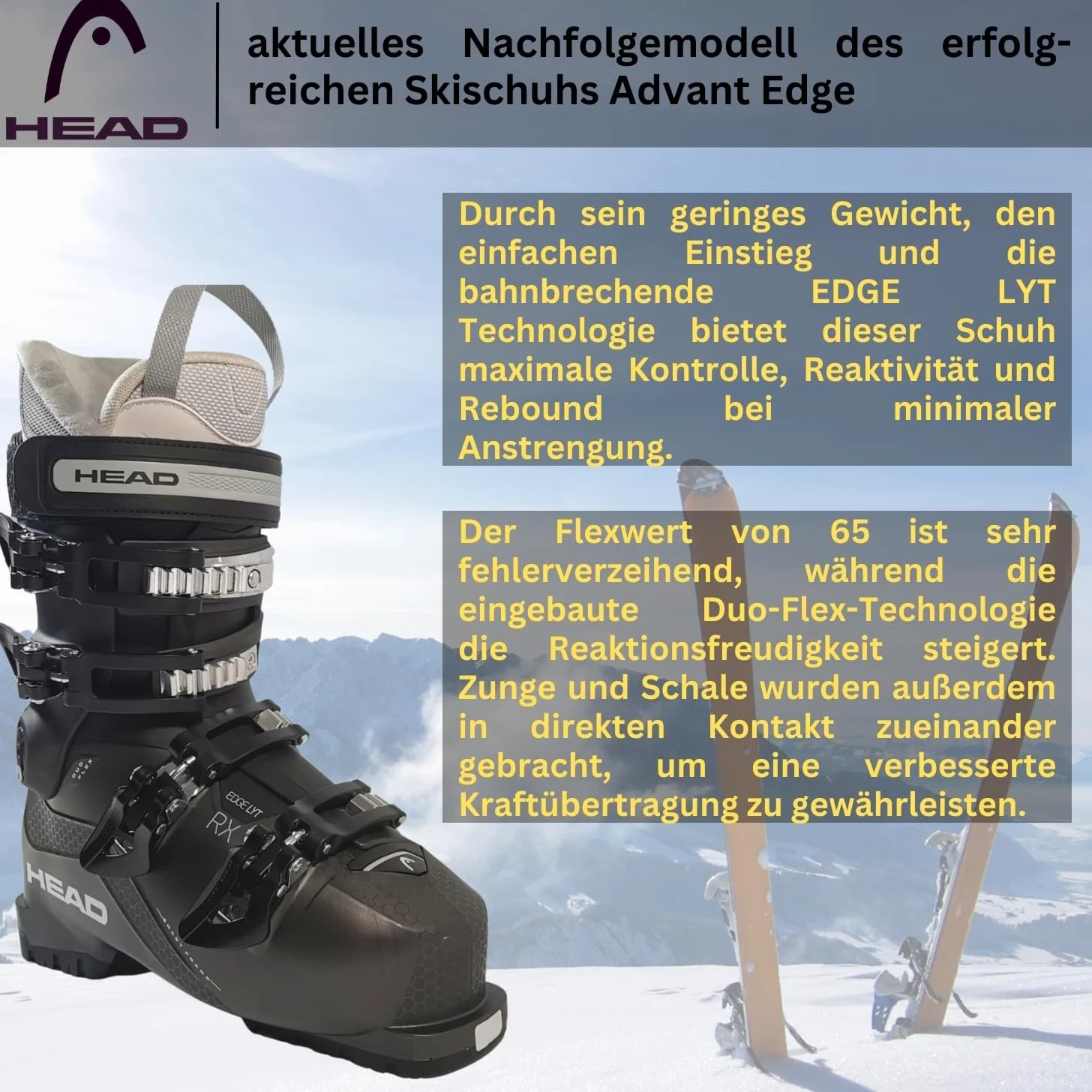 Head Edge LYT RX W HV Flex 65 Chaussures de Ski Alpin pour Femme – Bottes de Ski Alpin pour Femme – Bottes de Ski Alpin – Bottes de Ski Alpin pour Femme – Bottes de Ski Alpin – Bottes de Ski Alpin