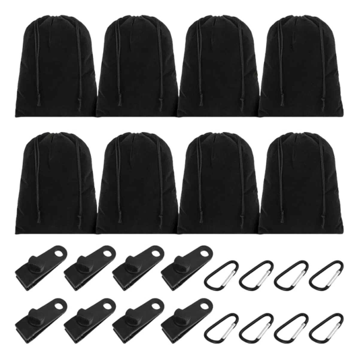 Lot de 8 Sacs de Sable lestés vides, avec Clips pour Fixation de tonnelle de Jardin