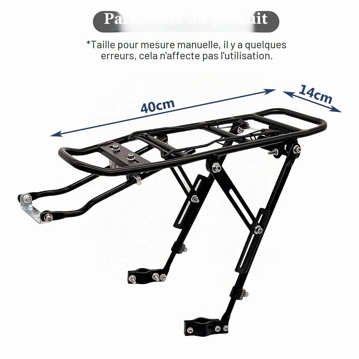 Porte-bagages universel pour vélo, réglable pour 24-29 pouces, capacité maximale de 35 kg