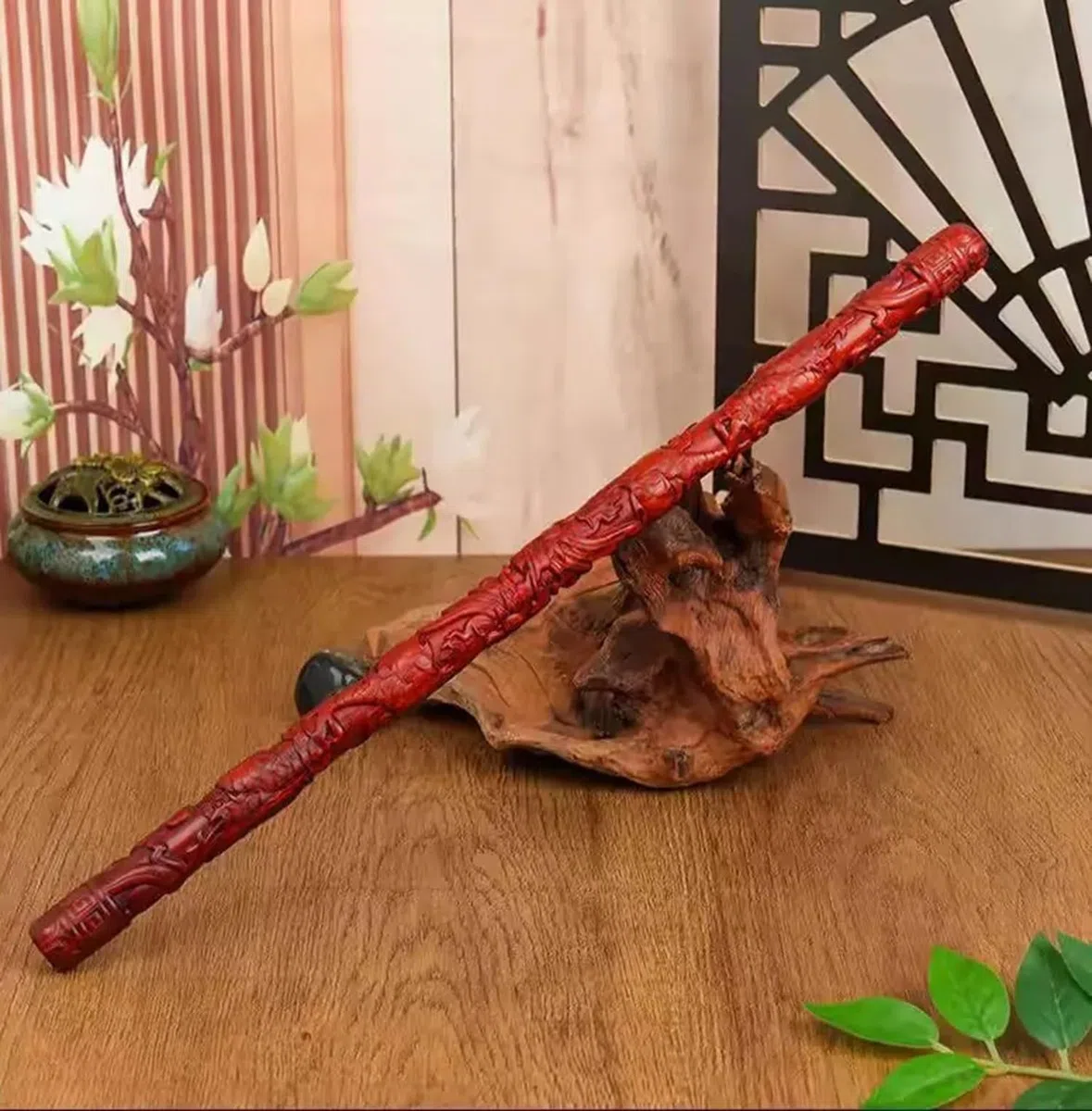 40Cm Bâton De Tai Chi, Bâton d'arts Martiaux en Bois, Règle De Tai Chi en Bois De Qigong Tai Chi Bang Traditionnel Chinois pour l'exercice De Moring Âgé,Bâton D'entraînement Aikido,Kobudo