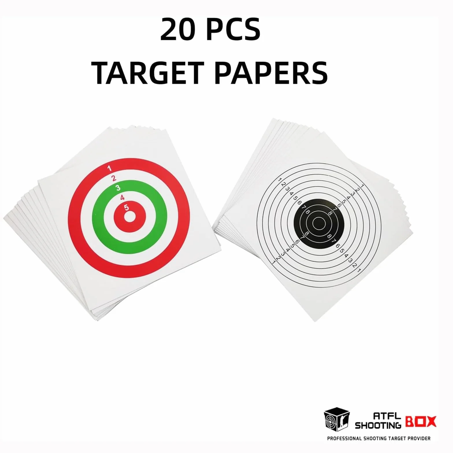 ATFLBOX BB Trap Target avec 20pcs Paper Target et Resetting Shooting Target pour Airsoft Pellet Gun Rifle BB Gun