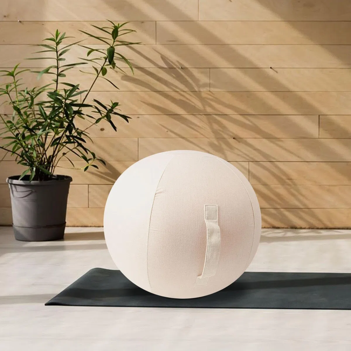 Housse de ballon de yoga durable pour s'asseoir, chaise, bureau, housse de ballon d'équilibre, gris, 55 cm, gris foncé