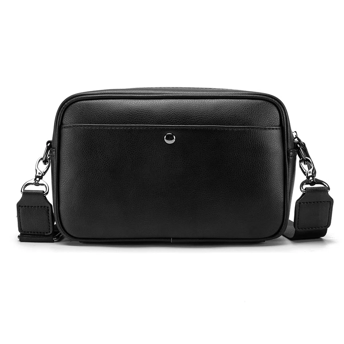 Sac à Bandoulière en Cuir PU Simple et Noir, Sac à Bandoulière avec Plusieurs Poches, Sac de Voyage étanche Adapté au Transport des Nécessités Quotidiennes, Cadeaux pour(Sac en bandoulière)