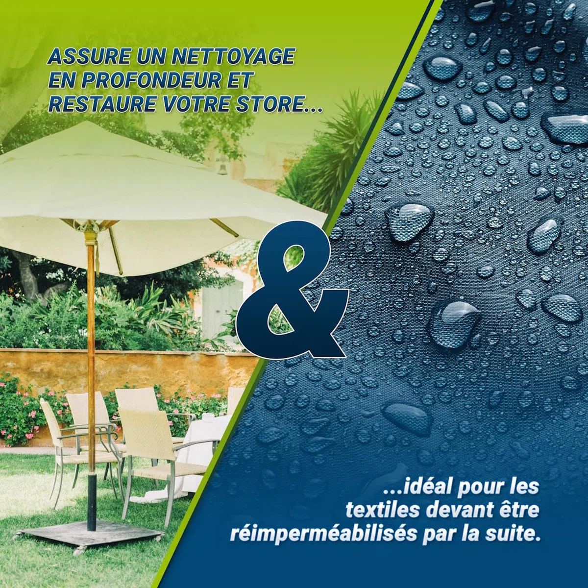 Nettoyant Auvents, Stores & Parasol - sans PFC, Fientes d’Oiseaux & Traces Vertes - Nettoyage Efficace pour Tissus Extérieurs, 2,5 L