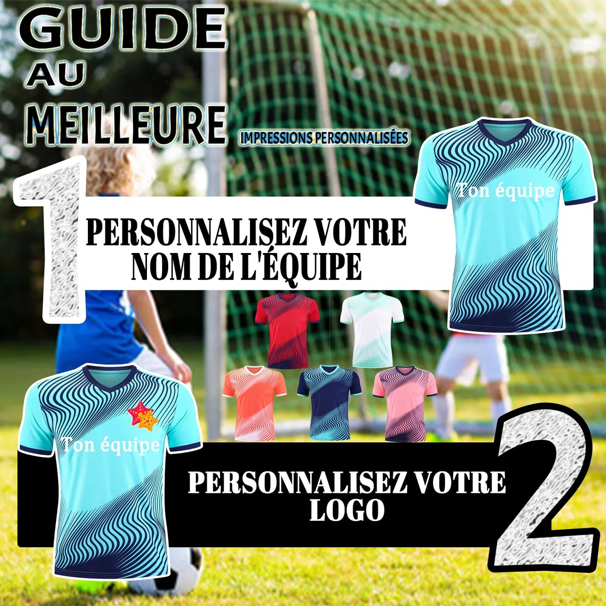 Maillot T Shirt Foot Personnalisé Enfant Hommes Maillot de Foot pour Garçons Maillot Foot Enfant Maillot Football Personnalisé avec Numéro de Logo de Nom d'Équipe