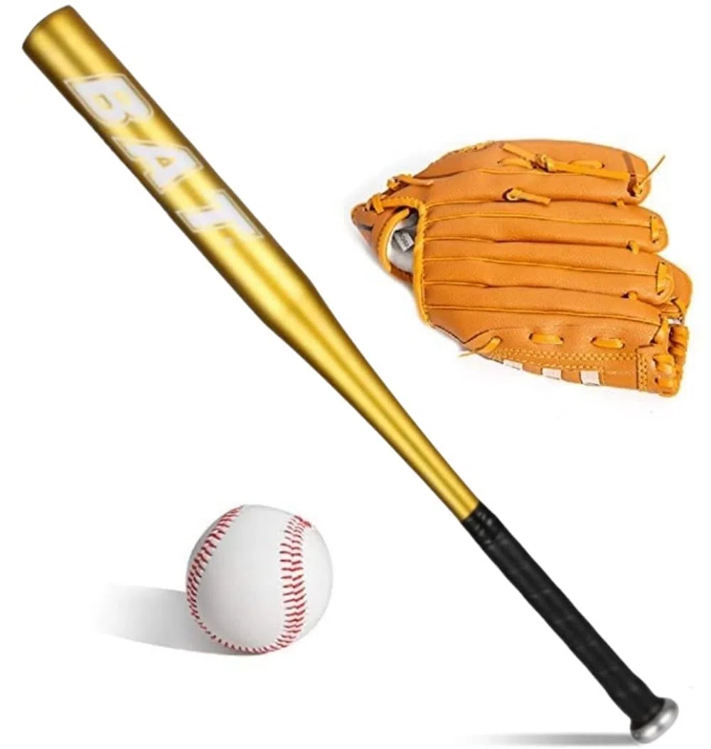 Battes de Baseball 25 Pouce Aluminium Antidérapante Baseball et Gant de Baseball Métal Adulte Pro Léger pour Exercice Joueurs Jeu Homme Femme Solide Durable à la Mode