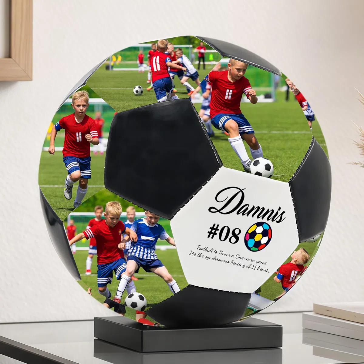 Ballon de Foot Personnalisé avec Photo - Ballon de Match sur Mesure Nom, Souvenir de Jeu, Cadeau Parfait pour Fils Fille Copain Père Entraîneur, Supporters de Foot, Anniversaire Diplôme S-XL