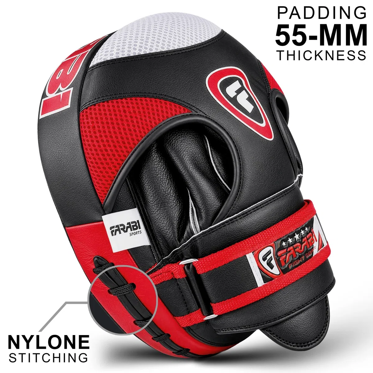 Farabi Sports Patte d'ours Boxe Cuir véritable Air Mitaines de Boxe MMA Muay Thai Punching Kickboxing Pattes d'ours de Boxe Livré avec Paire