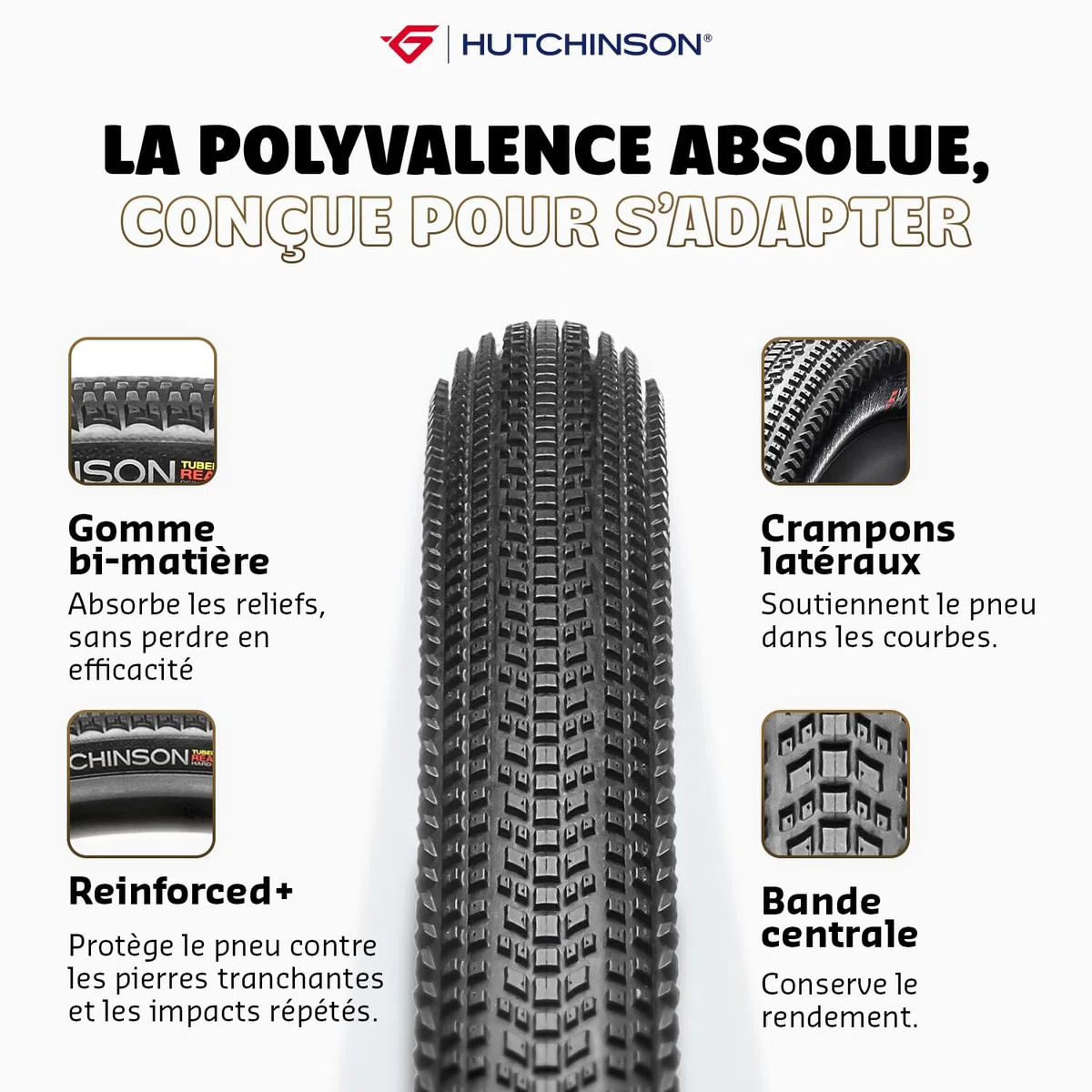 Hutchinson - Touareg Tubeless Ready - Pneu Gravel - Bi-Gomme - pour Les Parcours Chaotiques - Résistant Et Durable - Tringles Souples - Noir