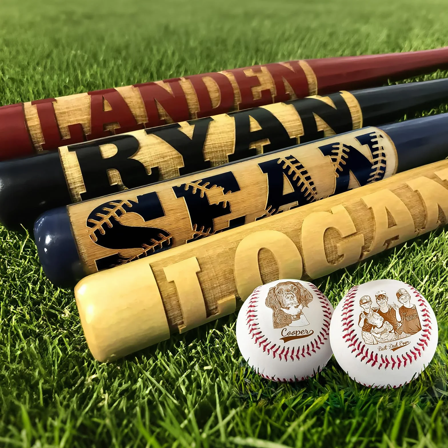 Mini Batte de Baseball personnalisée UIDMEN, nom gravé personnalisé, Batte en Bois de 18 Pouces, Cadeaux pour Porteur d'alliance, entraîneur, Joueurs, équipe de Softball, Petite Ligue