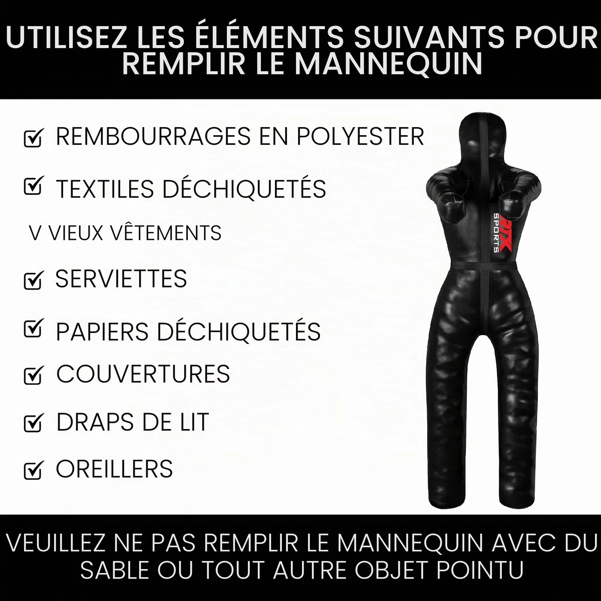 RTX MMA Judo Grappling Dummy Boxing Bag Brazilian BJJ Jiu Jitsu Position Stand Wrestling BJJ Dummy Arts Martiaux Boxing Box Training Dummies - Rexine - Non rempli