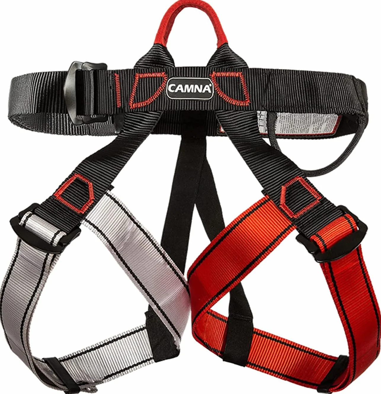 Sangles d'escalade - Harnais d'escalade - Demi sangle d'escalade - Pour Sauvetage d'incendie, d'alpinisme - Protection contre les Chutes pour Femmes, Hommes et Enfants - Noir rouge