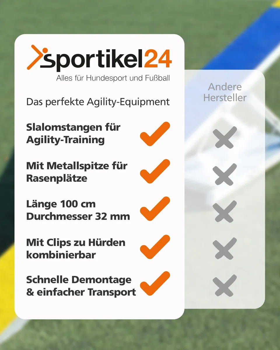 Barres de slalom 100 cm, ø 32 mm - Lot de 5 - Barres d'entraînement avec pointe en métal - pour entraînement d'agilité et de coordination - pour football et sport canin (Jaune)