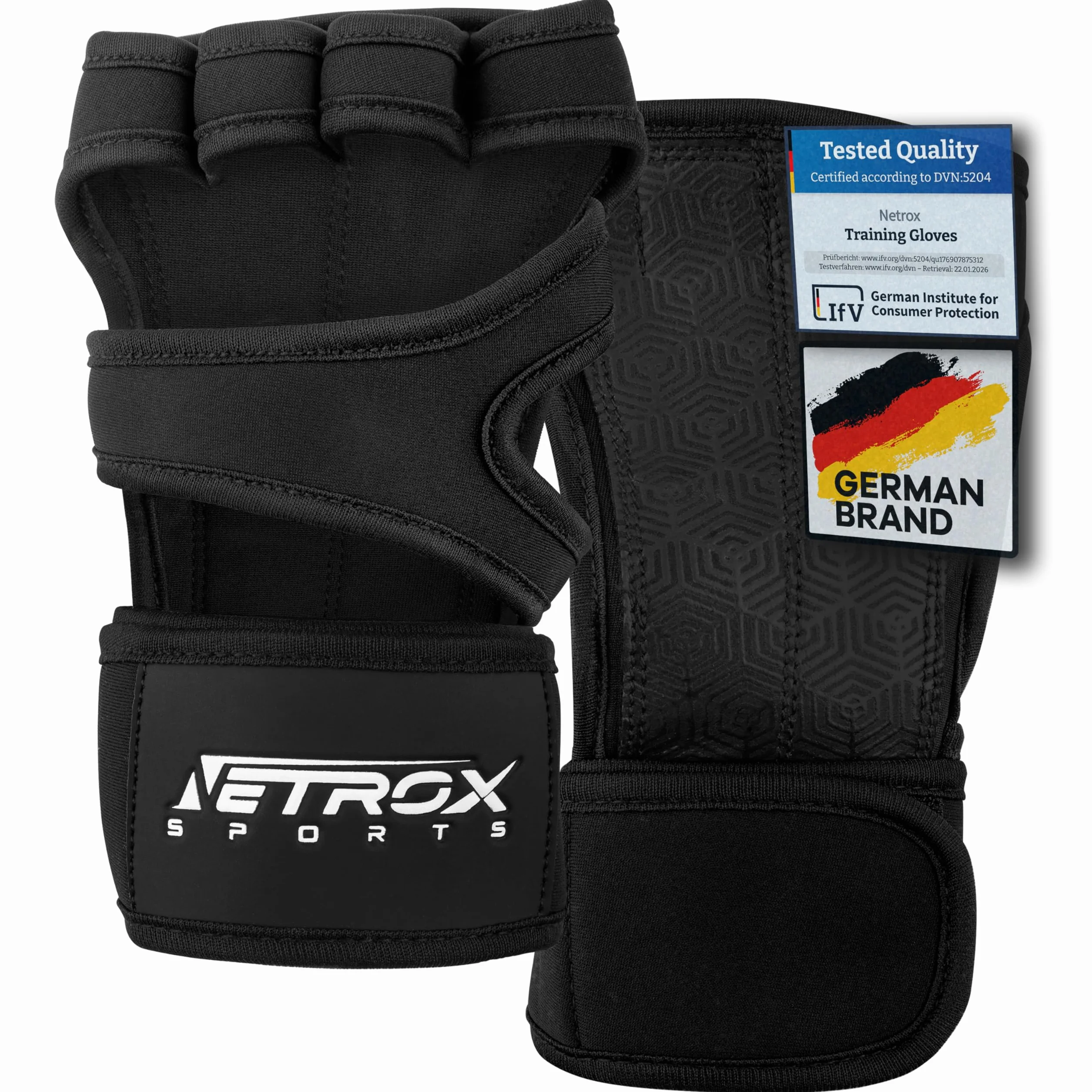 NetroxSports® - Gants Musculation - Gant de Sport Antiderapant - pour Fitness, Crossfit, Halterophilie, Workout, Gym, Powerlifting - Gymnastique Gloves - l'Haltérophilie et la Gym - Femme et Homme