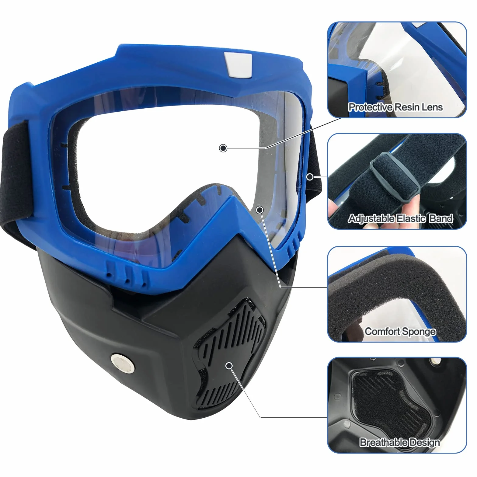2 Packs de Masques Tactiques à Lunettes détachables compatibles avec Les Nerf Rival, Apollo, Zeus, Khaos, Atlas, Artemis Blasters Rival Mask