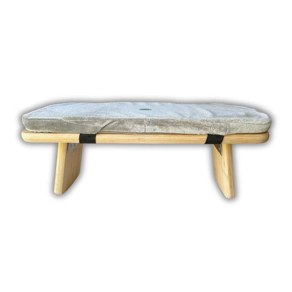 Banc de méditation Pliable Gris Lotus avec Coussin et Sac