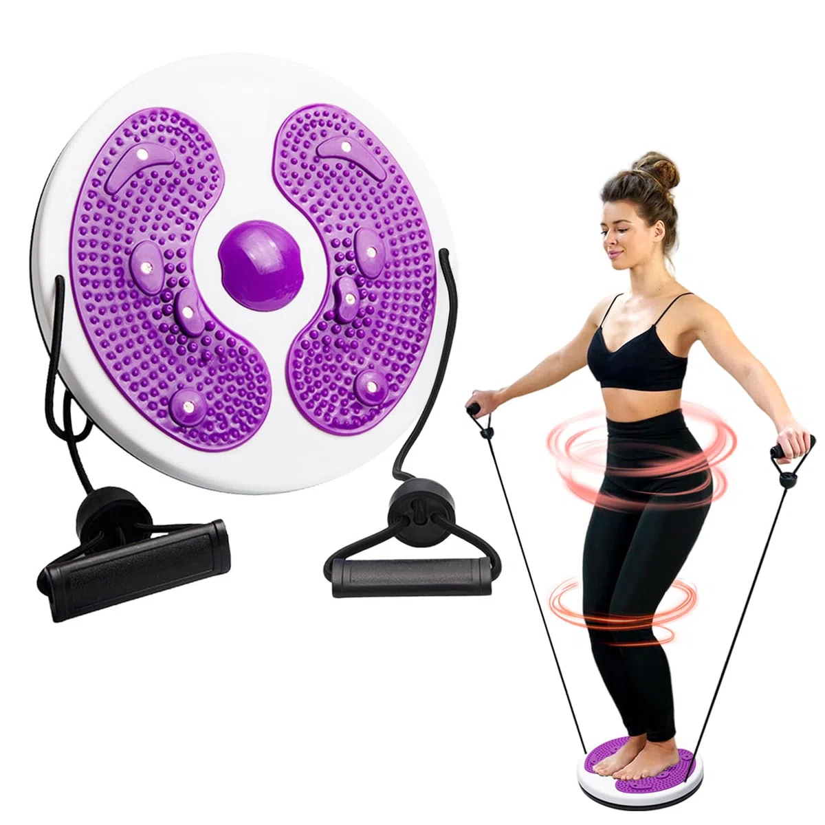 Waist Twisting Disc,Waist Whisper Exercise,Twist Waist Disc Board with Drawstring,Exercise for Waist Home Gym Equipment Twist Board Exercise with Massage Foot Sole