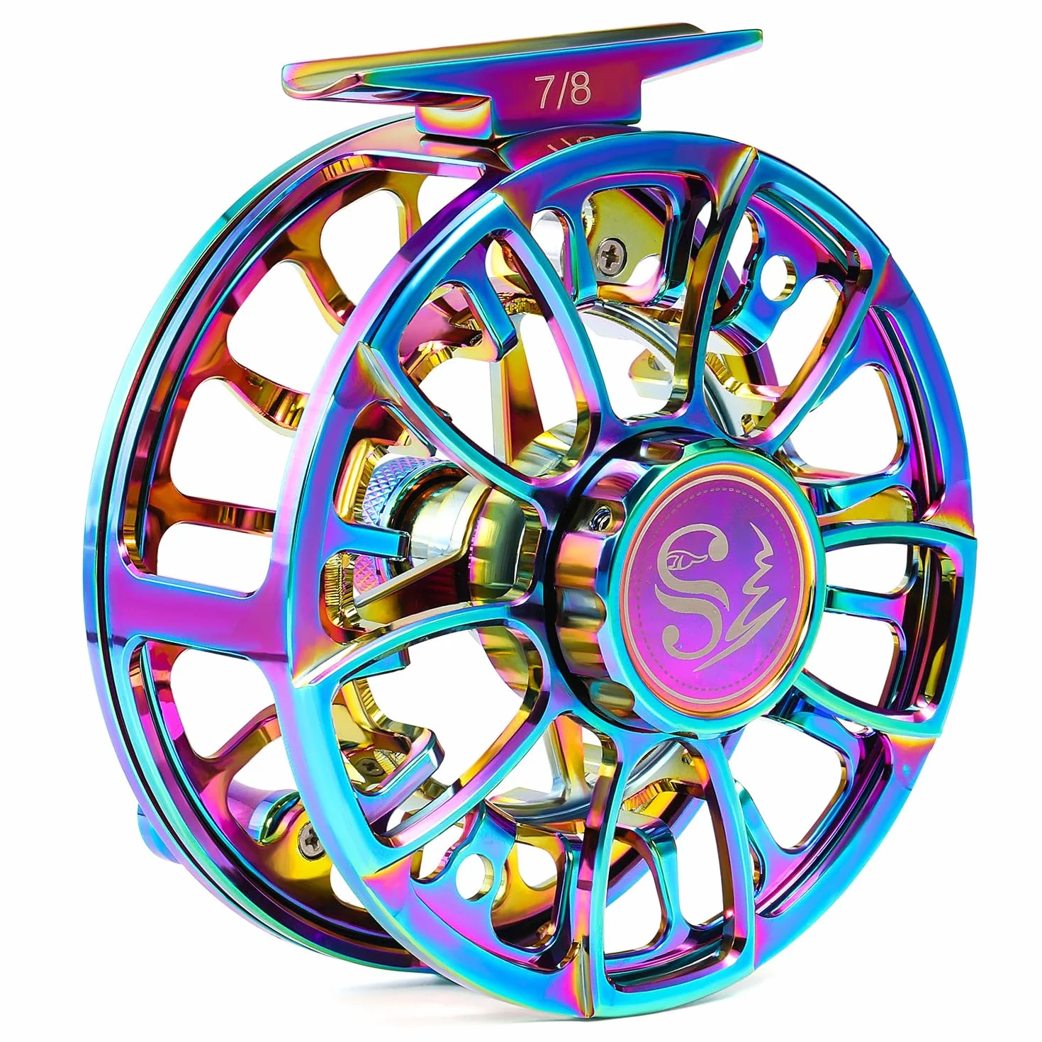 Sougayilang Moulinet de pêche à la mouche ultraléger et anti-oxydation, corps et bobine en alliage d'aluminium usiné CNC, taille 5/6, 7/8-C5/6