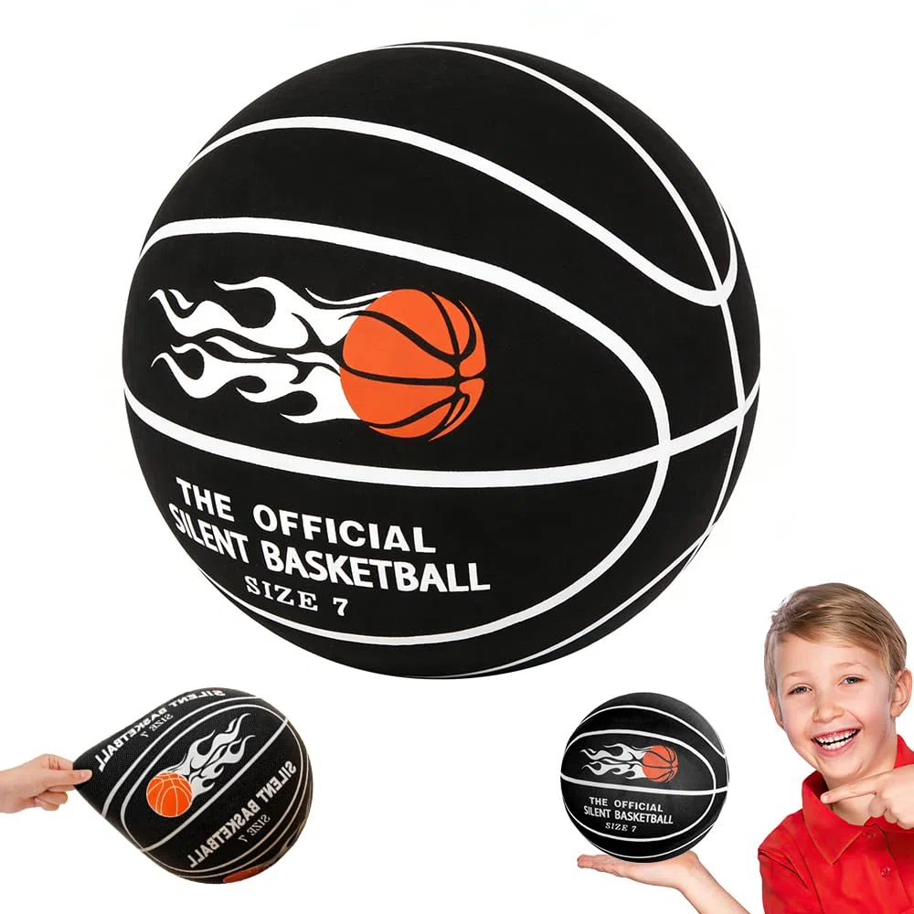 Silent Basketball, Basket-Ball Silencieux, Ballon Basket Silencieux Taille 7, Ballon Basket Mousse Interieur, Ballon en Mousse Haute Densité Non Revêtue, pour L'entraînement en Salle