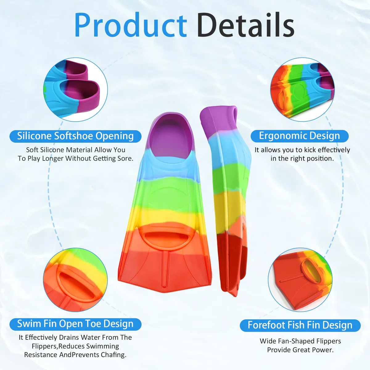 Palmes de natation courtes pour enfants, palmes courtes en silicone, palmes de plongée courtes pour filles, entraînement en eau libre, plongée avec tuba, plongée pour débutants