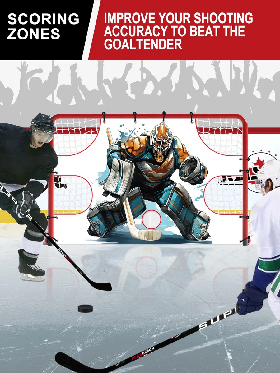 Kasifei Bâche de tir de hockey, filet de hockey, cible de gardien de but, cible de hockey pour l'entraînement de précision de tir, équipement d'entraînement de hockey