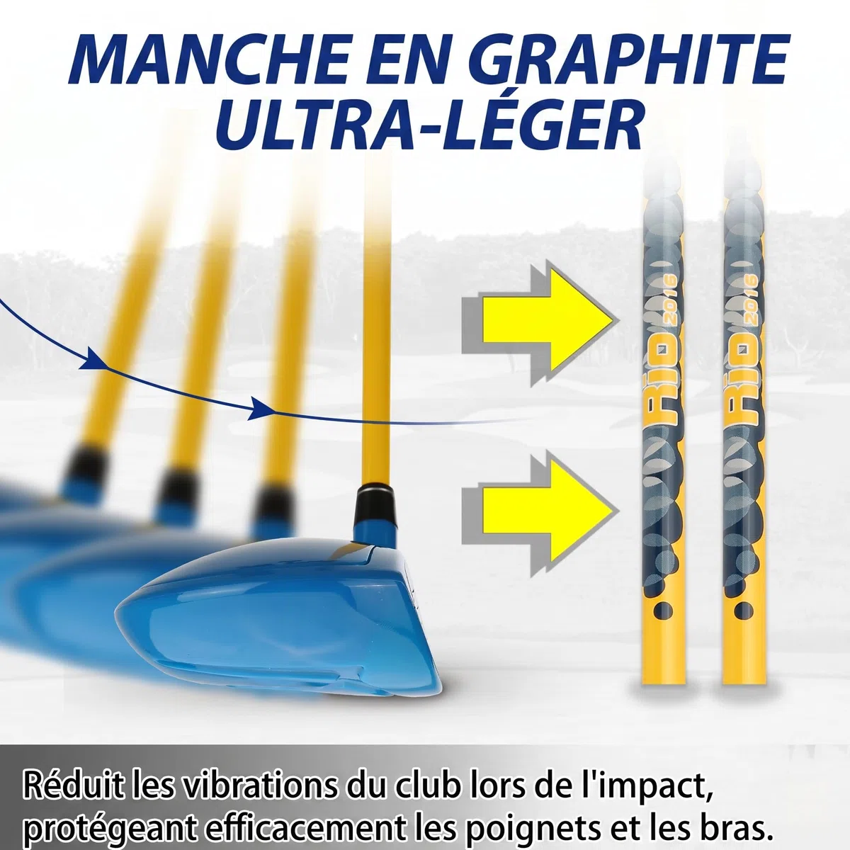 PGM Ensemble de Clubs de Golf pour Enfants – Peut Frapper de Vraies balles, Comprend des Clubs de Bois, de Fer et de Putter – Idéal pour Les débutants garçons et Filles – Ensemble d'entraînement