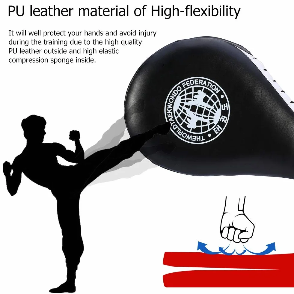 1Paire Entraînement Taekwondo Kick Pad Durable, Coussinets de Frappe en PU et en éponge, Taekwondo Kick Pad pour Le Taekwondo, l'art Martial, sports de combat, karaté - Pour enfants et adultes
