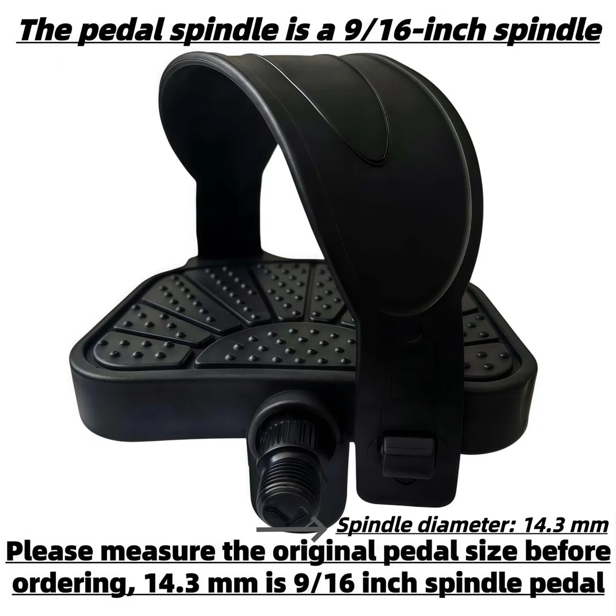 YBEKI Pédales Haut de Gamme pour Vélo d'Appartement - Axes 9/16" & 1/2", Sangles Réglables | Compatibles Peloton/Schwinn/Vélos de Spinning, Antidérapantes
