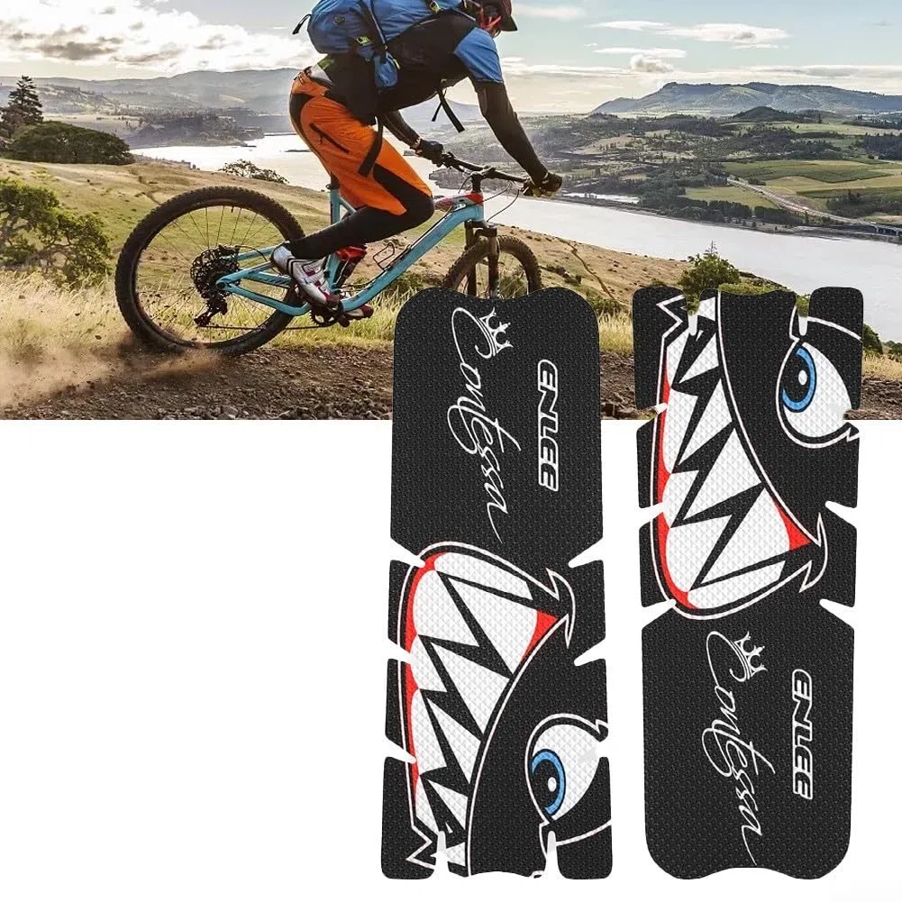 Lot de 2 films de protection pour manivelle de vélo de montagne - Protection contre les rayures - Noir transparent - 14 x 5,5 cm