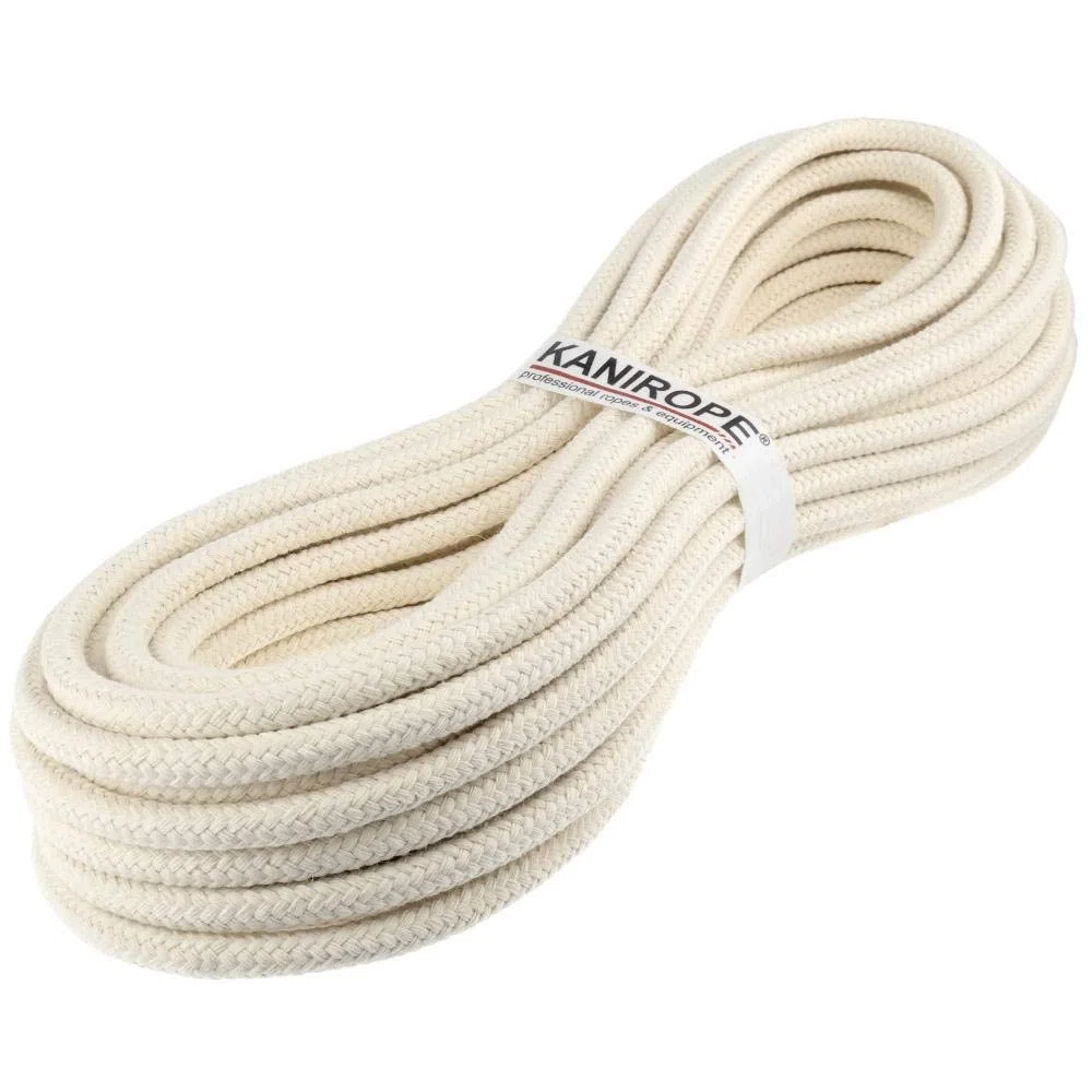 Kanirope® Corde Cordage en Coton COBRAID 8mm 10m tressée Blanc Crème