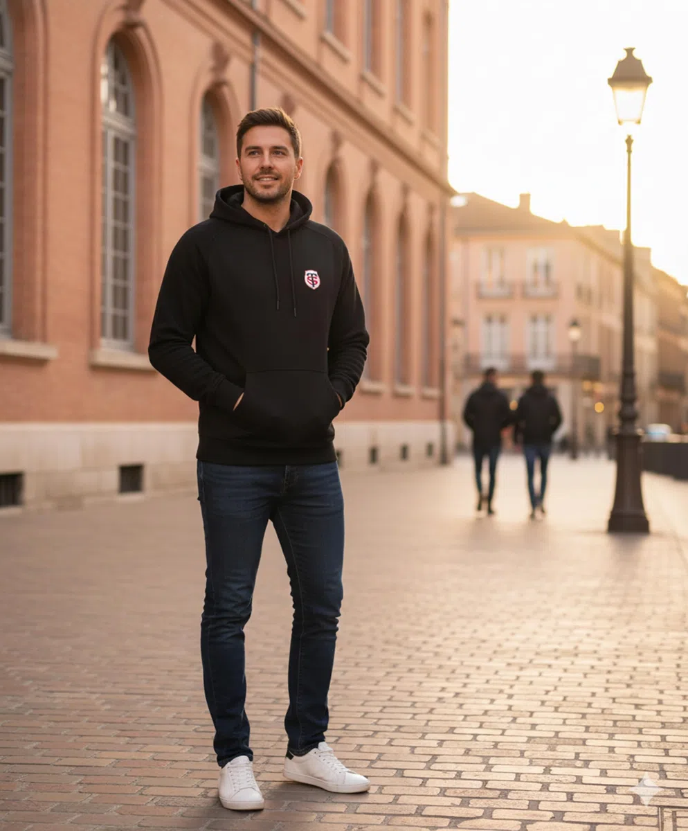 STADE TOULOUSAIN Sweat Capuche Toulouse - Collection Officielle Rugby