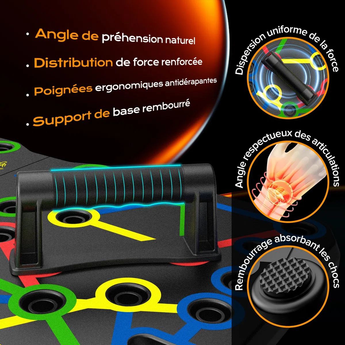 AERLANG planche a pompe,musculation sport maison musculation homme,push up board,extra grand 30-en-1,ensemble de planches push-up