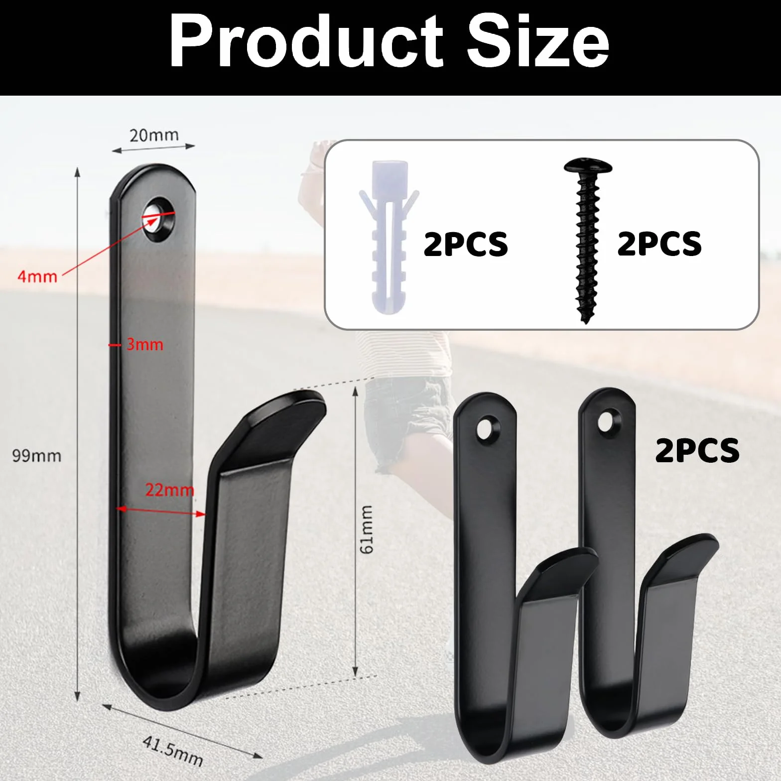Lot de 2 Clips de Fixation Murale horizontaux pour Snowboard, Support Mural pour Snowboard, Support Mural, Affichage de Snowboard pour la Maison et Le Garage, y Compris