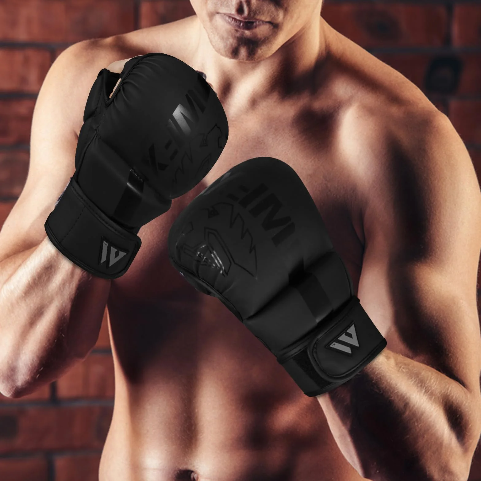 WFX Gants MMA Arts Martiaux Sparring Grappling Muay Thai Cage Combat Paume Ouverte Poignet Réglable Soutien Boxe Entraînement Combat Sports Sac de Frappe Kickboxing Maya Hide Homme Femme