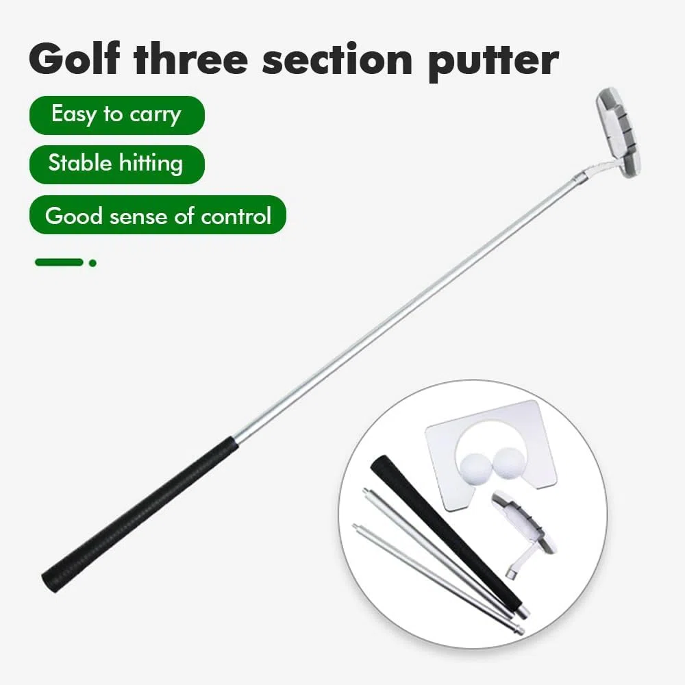 Kit De Putting De Golf, Mini Golf Indoor Set Portable Putter De Golfs Ensemble avec Balles et Sac pour Enfants Juniors Adultes