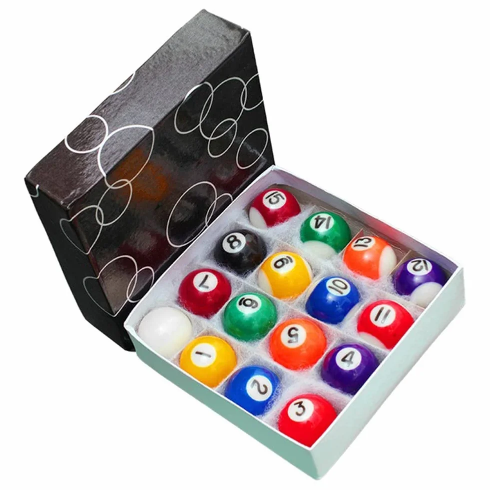 Josenidny Lot de 16 mini boules de billard en résine pour enfant 25 mm