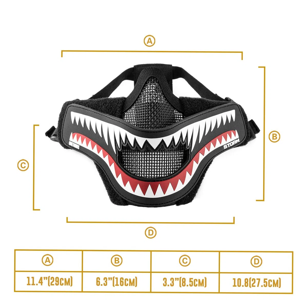 OneTigris Masque de Protection Visage Moitié en Maille d'acier + Moral Patch avec Les Sangles Réglables pour Airsoft Paintball CS