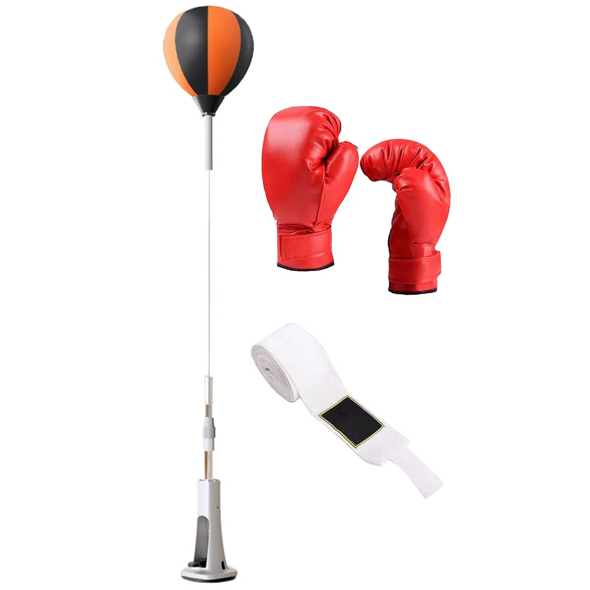 Sacs De Frappe Rapide, Sac de Vitesse Debout, Hauteur Réglable Fort avec Entraîneur À Réaction À Base Ressort pour Réduction du Stress Forme Physique Domicile
