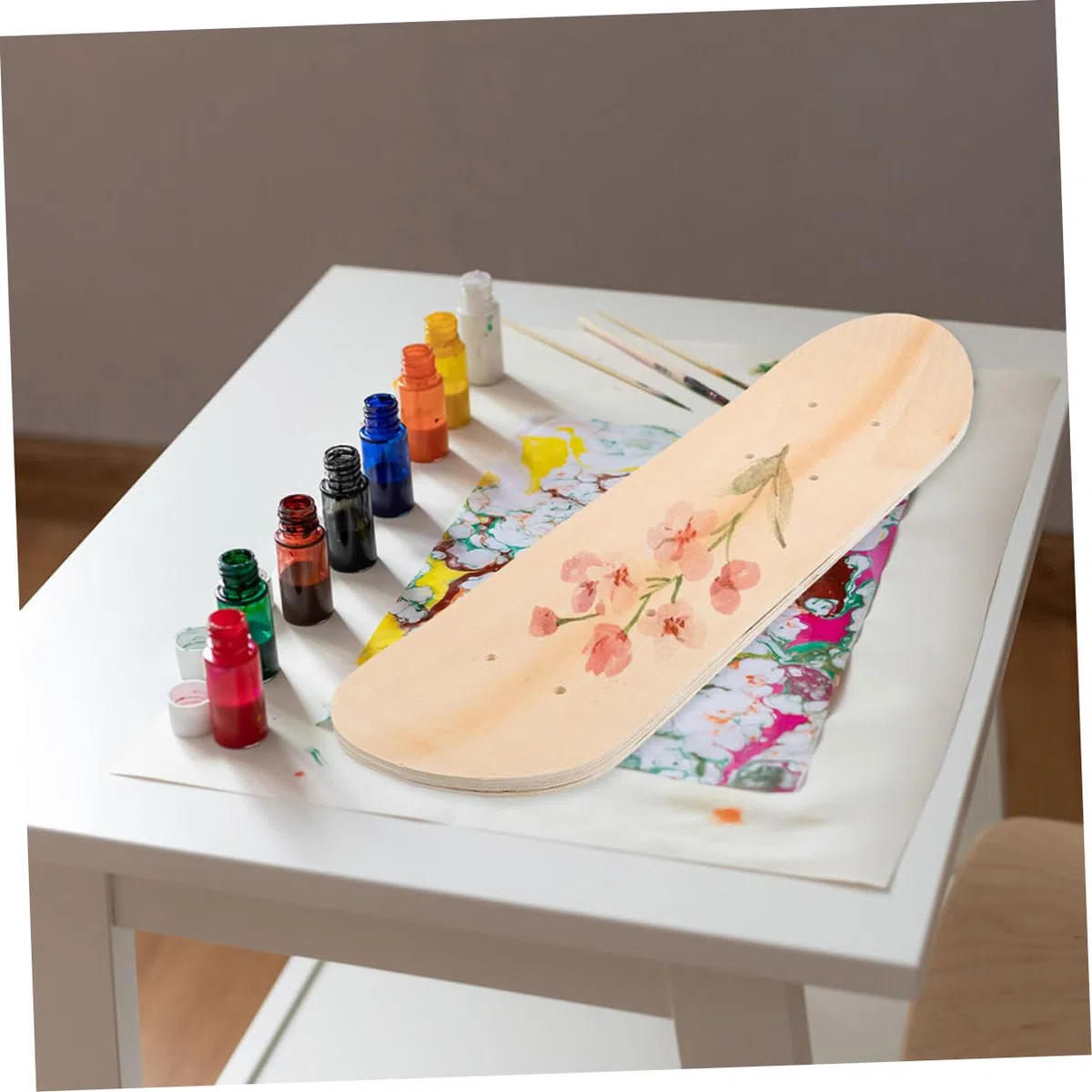 Yardwe 2 PièCes Planche À roulettes Vierge Bricolage, 59 x 15 cm, pour Enfants CréAtion Skateboard DéCoration DIY Motricité Fine