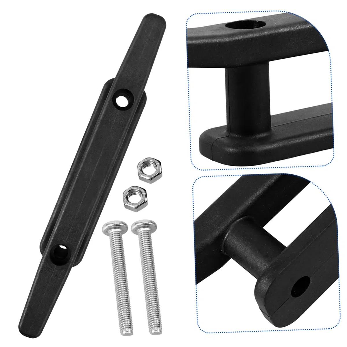 ibasenice Enrouleur de Corde d'ancre Accessoires pour Fixation Taquet de Bateau bouee Cordage Taquet de mât de Drapeau Marin Taquet de Corde Professionnel Acier Inoxydable Black