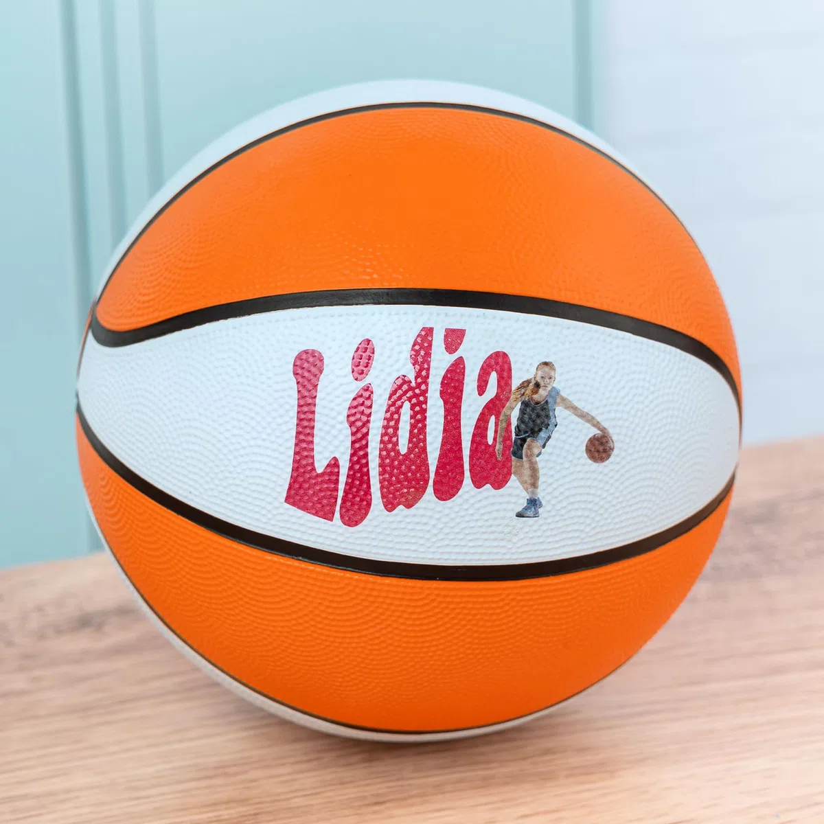 Wanapix | Ballon de Basket Personnalisé Décoratif | Basket Ball Taille 7 | avec Pied de Support | Ballon Basket Enfant et Adultes
