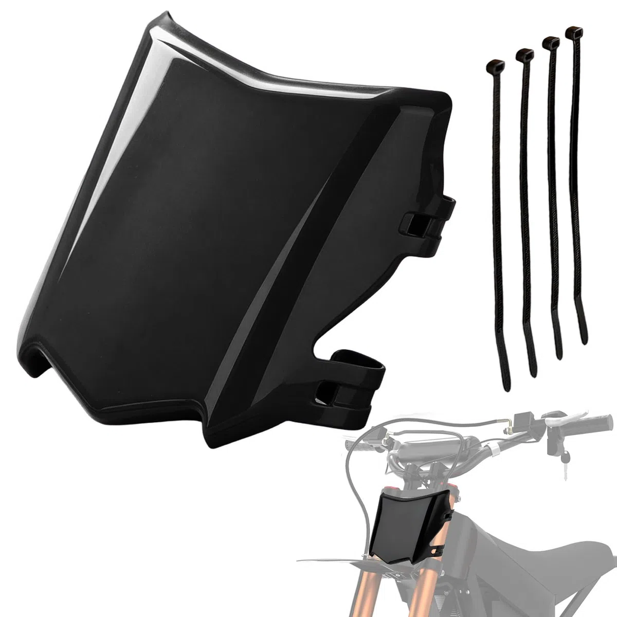 Plaque d'immatriculation avant pour moto tout-terrain électrique | Plaque d'immatriculation incurvée noire personnalisée avec protection de câble, Surron LBX Talaria Sting MX3/R MX4 MX5 Talaria XXX