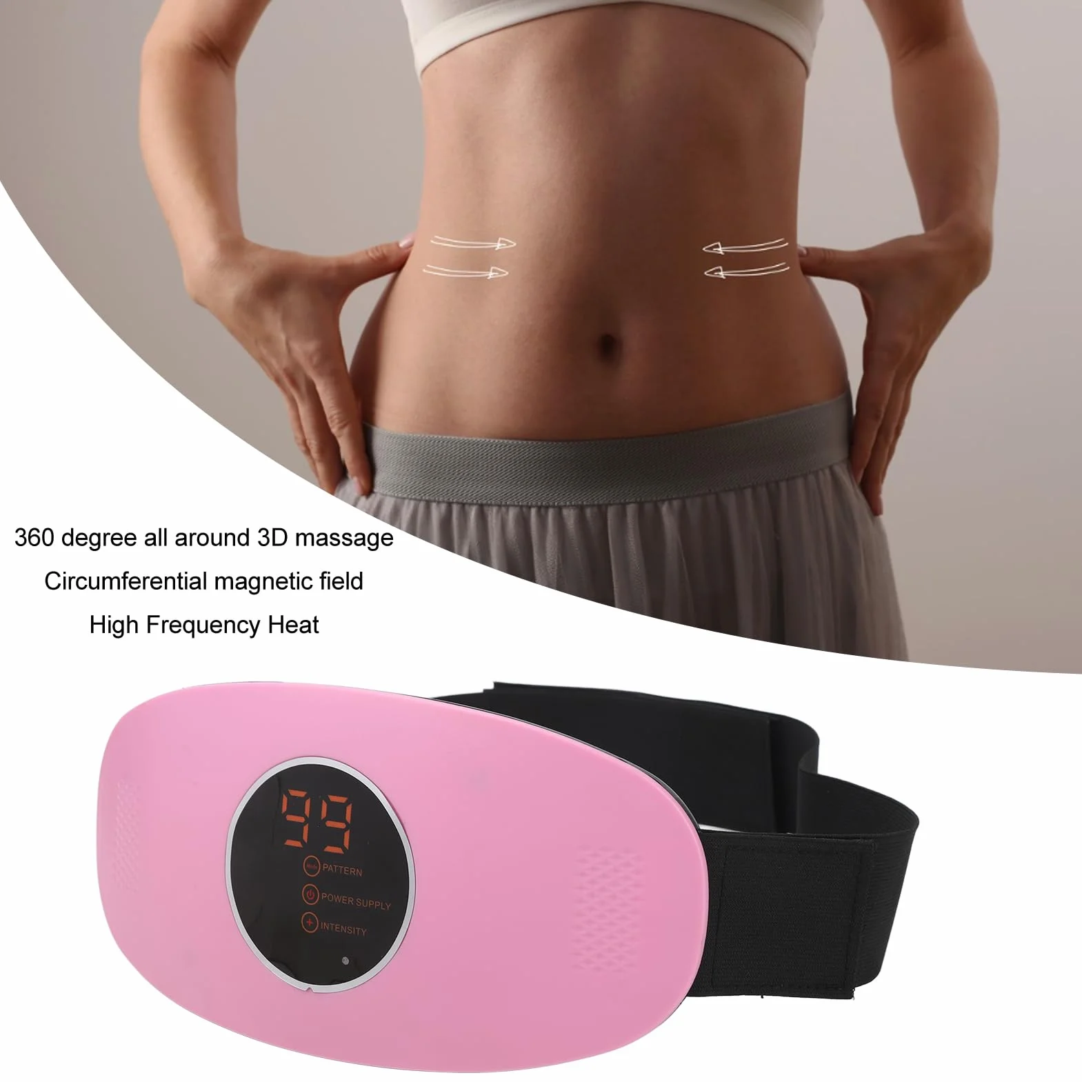 Ceinture Amincissante De Massage, Machine électrique Sans Fil Pour Brûler les Graisses, Ceinture Amincissante électrique Rechargeable Pour Améliorer le Flux Sanguin, Machine De Massage Abdominale Pour
