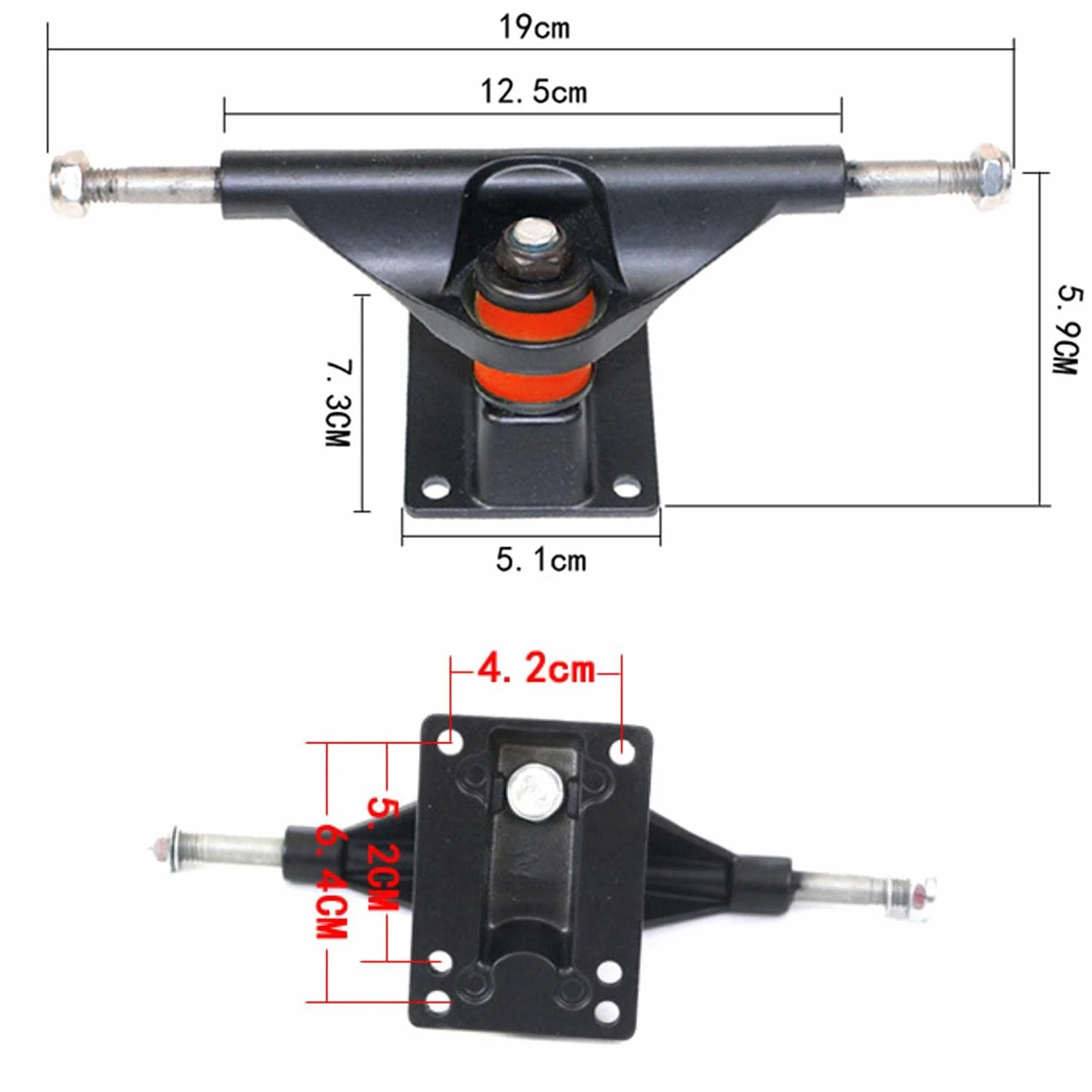 Trucks et Skateboard, Roues Skateboard, camions Skateboard, Patins élévateurs, kit quincaillerie, Convient pour des Planches 19,1 cm à 8 Planches